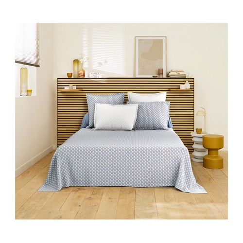 Juego sábanas para cama  150cm microfibra reciclada, diseño Atómica Tank. SNC