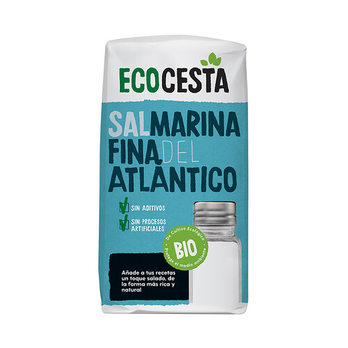 ECOCESTA Sal marina fina del Atlántico, ecológica 1 kg.