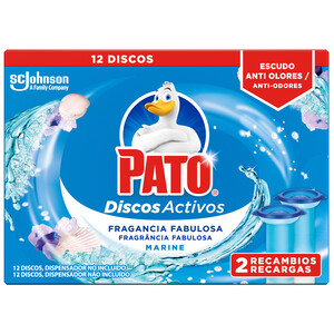 PATO Recambio discos WC activos aroma frescor marino PATO 2 uds. x 36 ml.