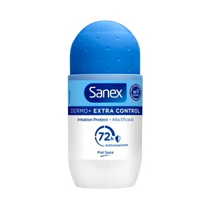 SANEX Dermo+ extra control Desodorante roll on para mujer antitranspirante hasta 72 horas 50 ml.