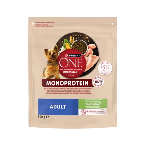 PURINA ONE Alimento de perro seco de pavo 800g