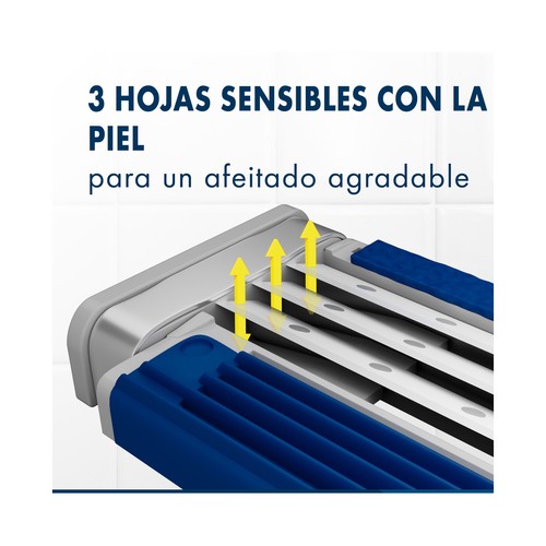 GILLETTE Blue 3 smooth Maquinilla de afeitar desechable con cabezal pivotante de 3 hojas 16 uds.
