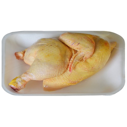 BONPOLLO Bandeja con medio pollo amarillo limpio