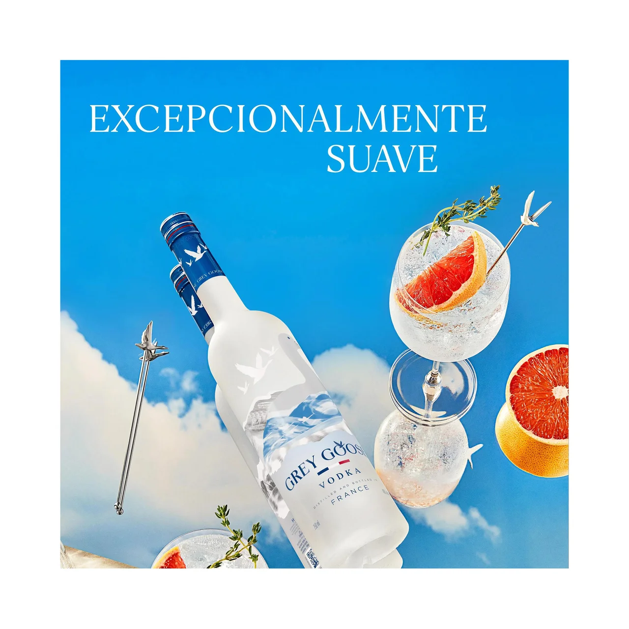 Vodka blanco premium destilado y embotellado en Francia botella 70 cl.
