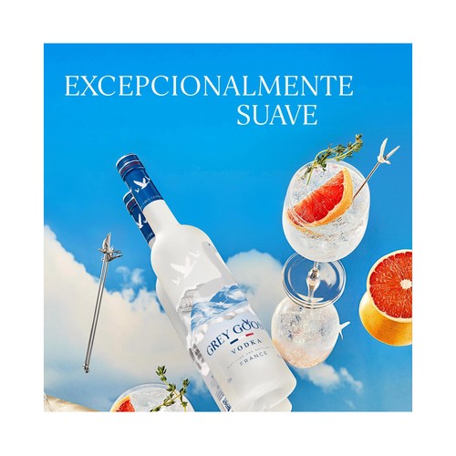 GREY GOOSE Vodka blanco premium destilado y embotellado en Francia botella 70 cl.