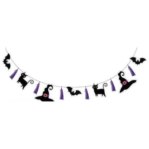 Guirnalda desechable, Halloween gorros y gatos. ACTUEL