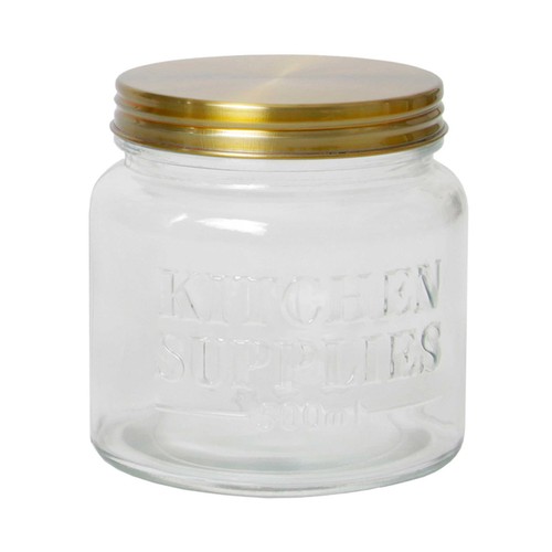 Bote de cristal con tapa metálica Summer, 0.5 litros, ACTUEL