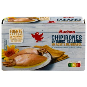 PRODUCTO ALCAMPO Chipirones rellenos enteros, en aceite de girasol 72 g.