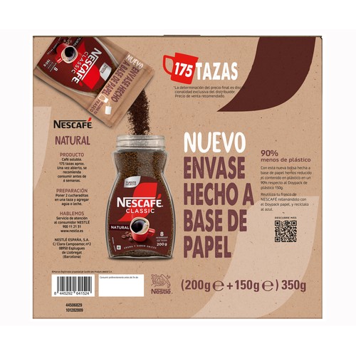 NESCAFÉ Café soluble natural 200 g. + doypack 150 g.