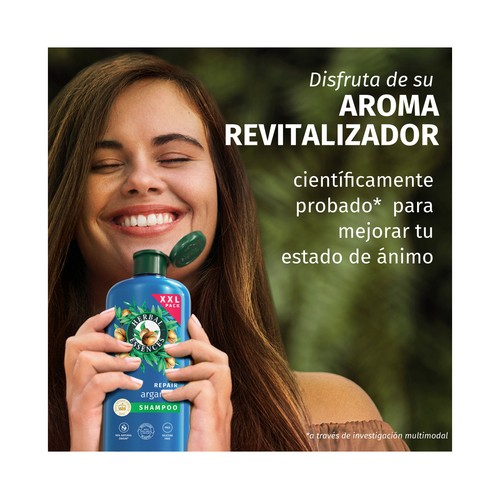 HERBAL ESSENCES Champú reparador con aceite de argán, para cabellos dañados 680 ml.