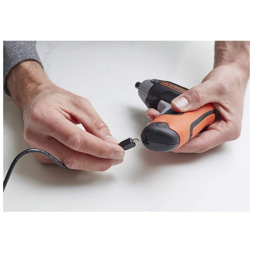 Atornillador eléctrico sin cable, batería litio 3,6V, BLACK + DECKER BCF611CK.