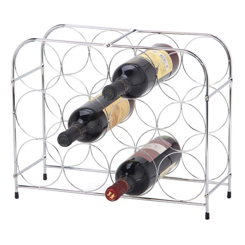 Porta botellas de metal cromado apto para 12 botellas. CAMILO RIGAMONTI