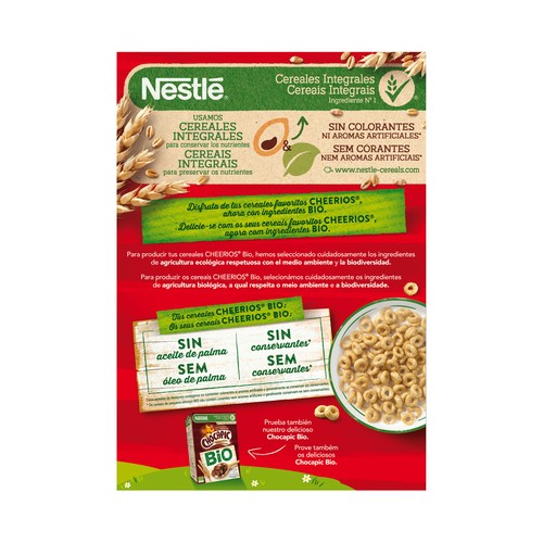 NESTLÉ Cereales integrales ecológicos NESTLÉ CHEERIOS BIO 330 g.