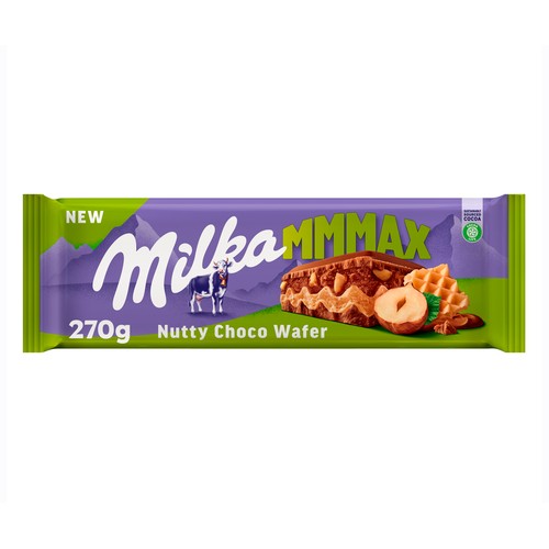 MILKA Chocolate con leche, barquillo y avellanas 270 g.