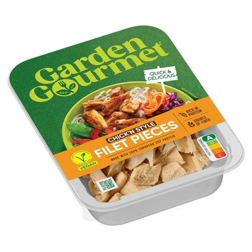 GARDEN GOURMET Sensational pieces Especialidad vegana a base de proteina de soja 160 g.