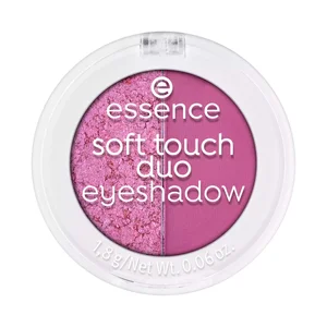 ESSENCE Soft touch tono 02 Berry crush Sombra de ojos duo (acabado brillante y mate) en tonos malva.