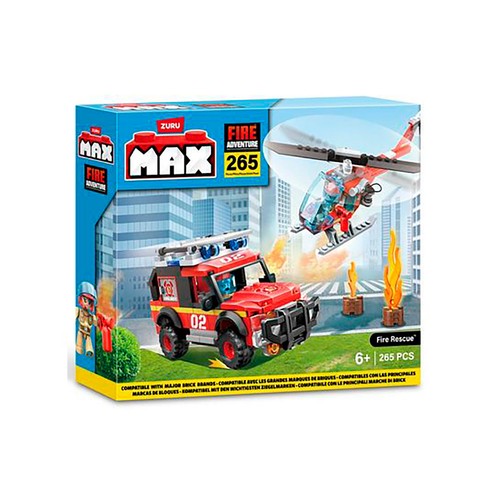 Set de juego de rescate contra incendios MAX ADVENTURE, 265 piezas, ZURU