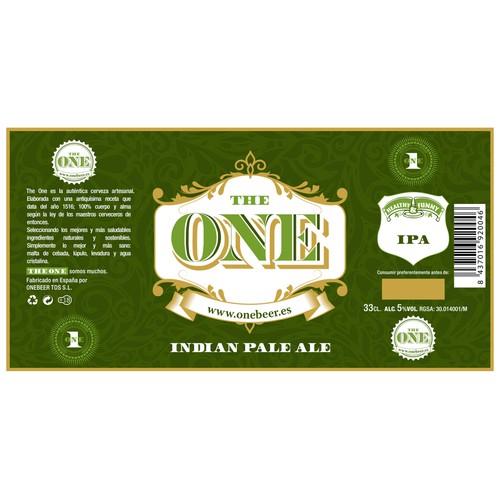 THE ONE Cerveza Indian Pale Ale 33 cl.