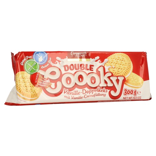 COPPENRATH Galletas tipo sándwich rellenas con crema sabor vainilla COPPENRATH DOUBLE COOOKY 300 gr,