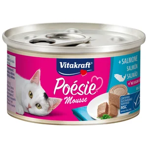 VITAKRAFT Alimento húmedo completo gatos adultos, salmón POESIE MOUSSE VITAKRAFT 85 g.