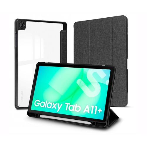 Funda para tablet SUBBLIM Clear Shock Case, compatible con Samsung Tab A11+, función atril con 2 ángulos de visión, parte trasera transparente