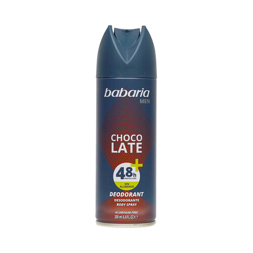 BABARIA Desodorante en spray para hombre sin aluminio y con aroma a chocolate BABARIA Men 200 ml.