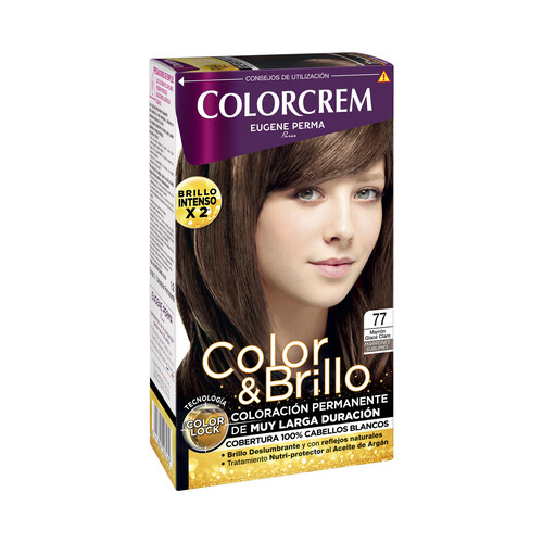 COLORCREM Tinte de pelo color marrón glacé claro tono 77 COLORCREM Color & brillo.