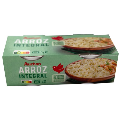 Arroz integral vasito microondas PRODUCTO ALCAMPO Pack 2 x 125 g.