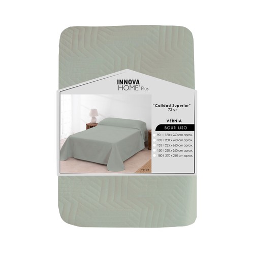 Colcha bouti lisa 90cm verde. INNOVA HOME.