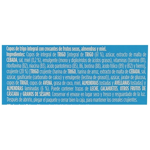 NACIONAL Cereales de trigo, miel y almendra 300 g.