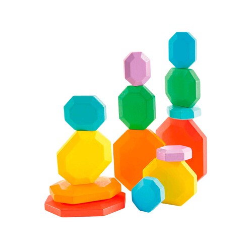 Piedras Forma Colores Apilables Montessori ONE TWO FUN ALCAMPO