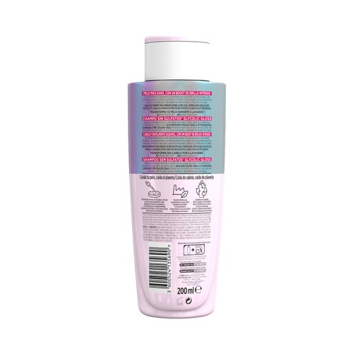 ELVIVE Glycolic gloss de L´oréal Paris Champú rellenador de fibra, para cabellos porosos y sin brillo 200 ml.