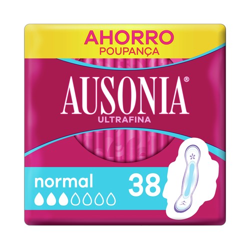AUSONIA Compresa ultrafina normal con alas 38 uds.