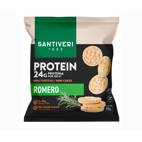 SANTIVERI Mini tortitas protein romero 50 g.