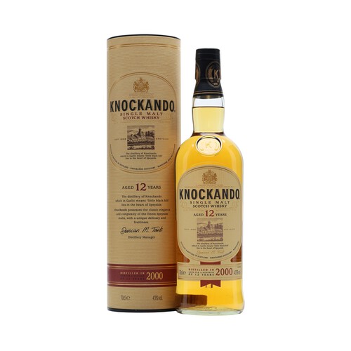 KNOCKANDO Whisky single malt escocés 12 años 70 cl.