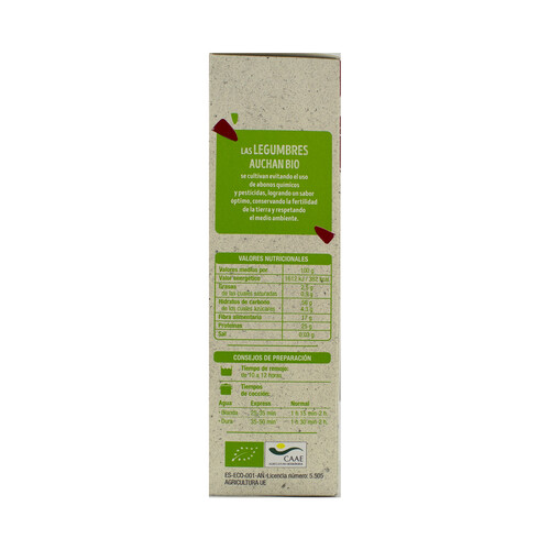 ALCAMPO ECOLÓGICO Lentejas Pardina ALCAMPO ECOLÓGICO 500 g.