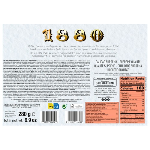 1880 Polvorones artesanos de galleta speculoos 280 g.