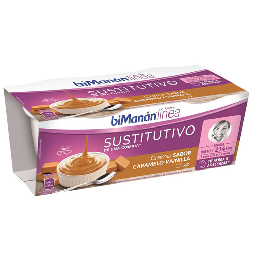 Crema de vainilla caramelo BIMANÁN 2 uds x 420 g.