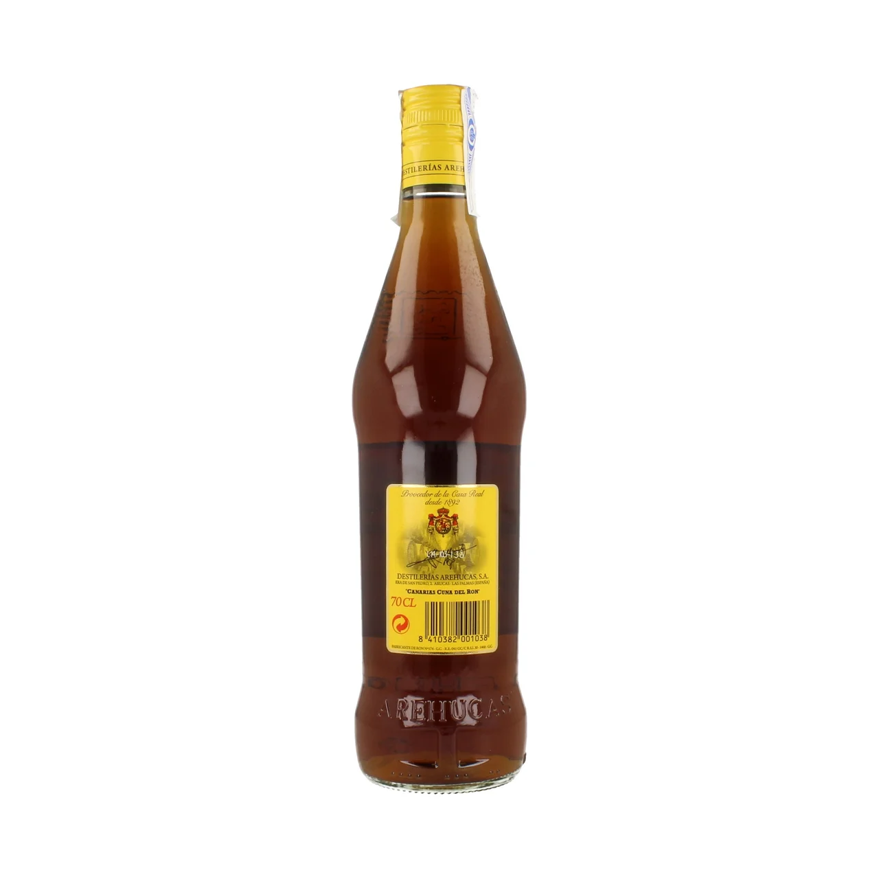 AREHUCAS Ron dorado AREHUCAS botella de 70 cl.