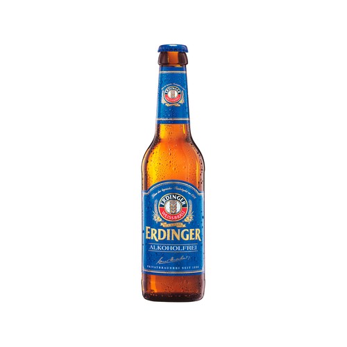 Cerveza de trigo sin alcohol ERDINGER ALKOHOLFREI botella de 33 cl.