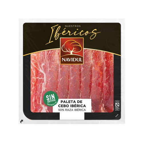 NAVIDUL Paleta de cebo ibérica (50% raza ibérica) cortada en lonchas 70 g.