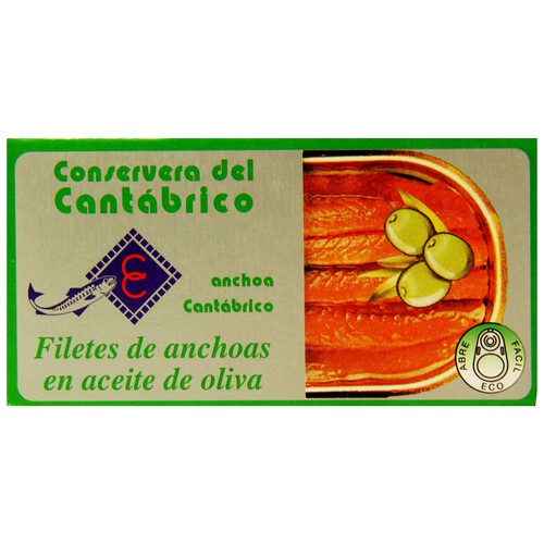 Filetes de anchoa en aceite de oliva CONSERVERA DEL CANTABRICO 47 g.