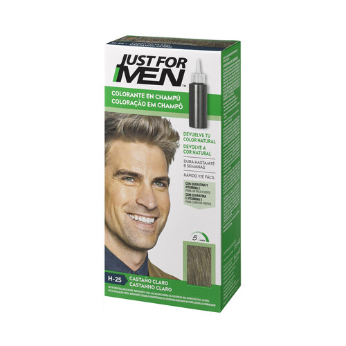 JUST FOR MEN Loción colorante para hombre tono H-25 castaño claro JUST FOR MEN 30 ml.