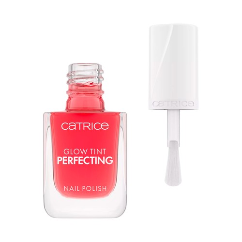 CATRICE Glow tint tono 010 Soft blush, rojo transparente Esmalte de uñas acabado brillante.