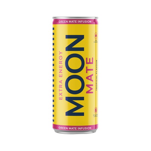 MOON Mate extra energy Bebida energética bio sabor tropical, 250 ml.