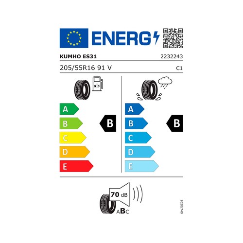 Neumático kumho ecowing es31 205/55r16 91v. TOP RECAMBIOS