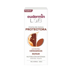 EUDERMIN Lab Crema nutritiva hidratante y protectora de manos, con karité y ceramidas, para pieles normales a secas 75 ml.
