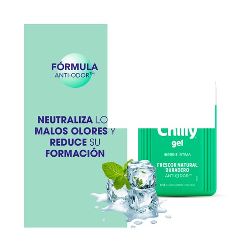 CHILLY Gel de higiene íntima con pH5 y fórmula fresca antilolor CHILLY 250 ml.