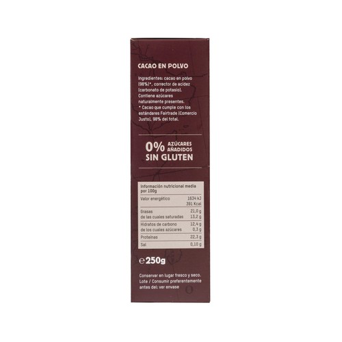 INTERMÓN OXFAM Cacao en polvo INTERMÓN OXFAM TIERRA MADRE 250 g.