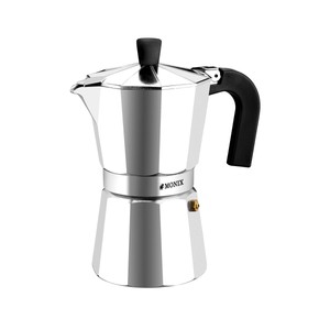 Imagen de Cafetera italiana Vitro 3 tazas de aluminio con recubrimiento interior antiadherente MONIX.